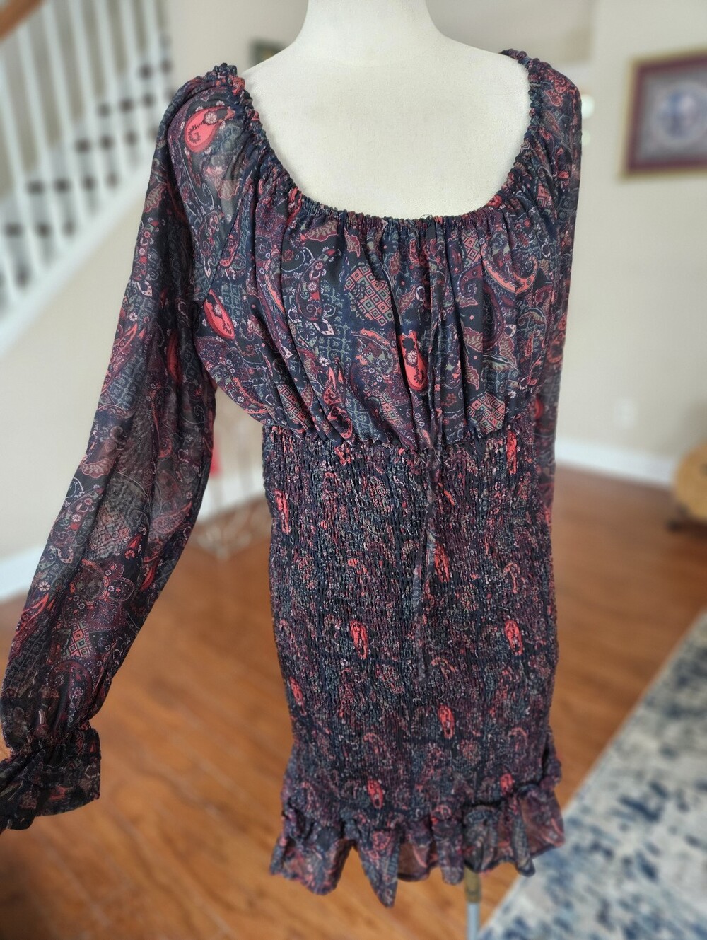 J For Justify Stretchy Boho Off The Shoulder Dress 2X